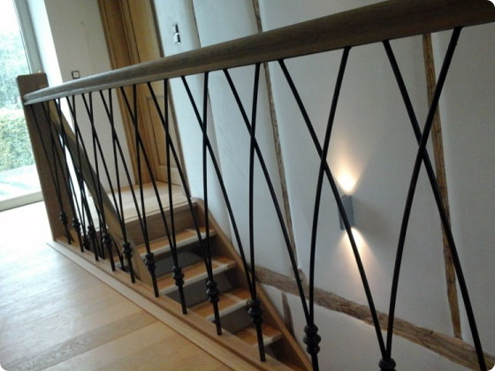 rampe d escalier en bois et fer forge