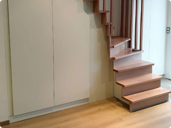 placard de rangement sous escalier